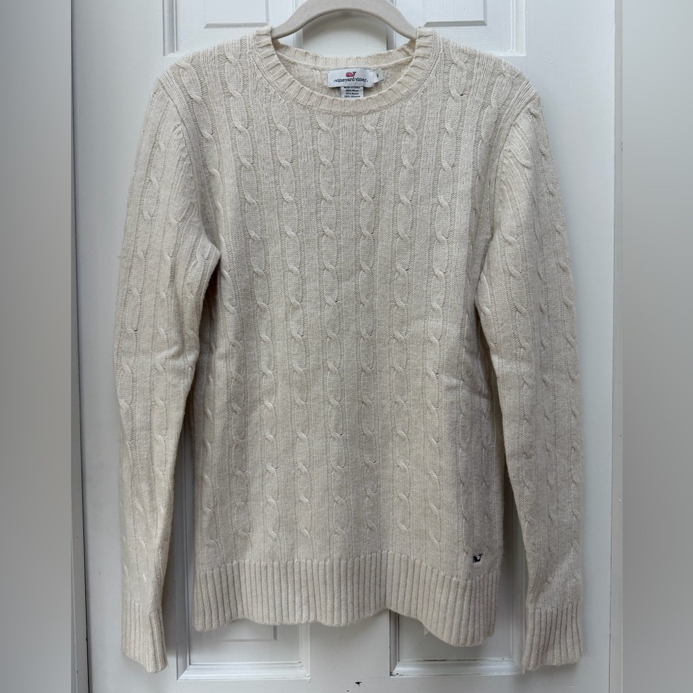 Vineyard Vines Women's Cream Cable Knit Sweater